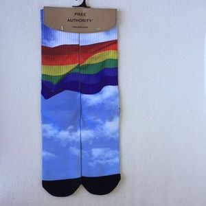 Bioworld Free Authority Pride Rainbow Flag Socks